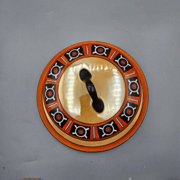 Art Deco-inspired peach lusterware covered butter dish by Morimura, - Picture 10 of 11